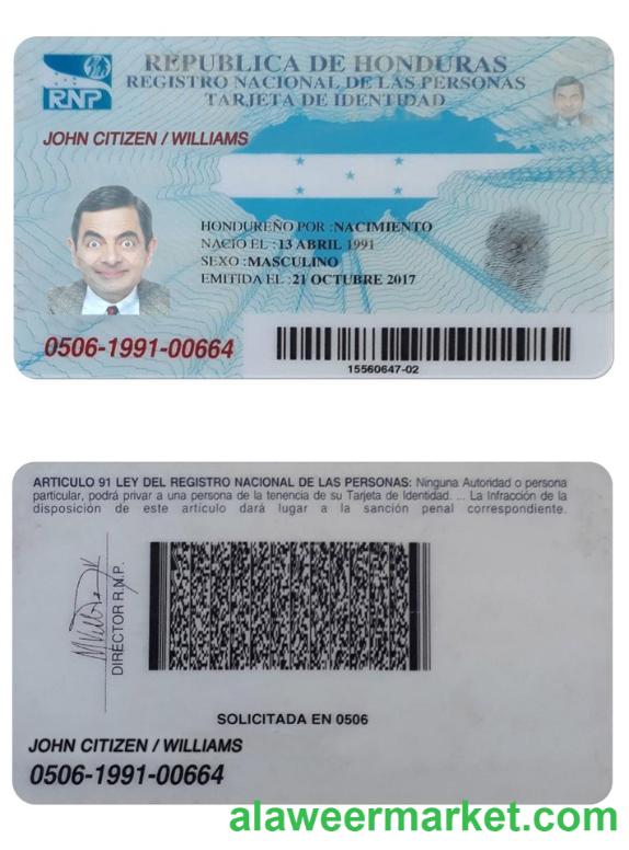 HONDURAS identity card